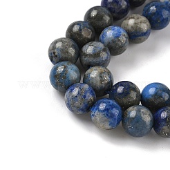 天然石ラピスラズリビーズ連売り  ラウンド  8mm  穴：1mm  約45~47個/連  15インチ（38cm）&nbsp;G-A163-07-8mm