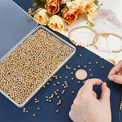 2000個のccbプラスチックビーズ  ラウンド  ライトゴールド  5x4.5mm  穴：1.5mm&nbsp;CCB-PH0001-31B
