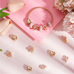 12Pcs 3 Styles Brass Enamel European Beads&nbsp;OPDL-BBC0001-02