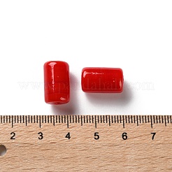手作りランプワークビーズ  コラム  レッド  15~15.5x9~9.5x9~9.5mm  穴：1.6~1.8mm&nbsp;LAMP-Q003-04A