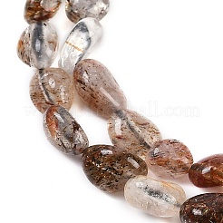 Natural Black Gold Rutilated Quartz Beads Strands&nbsp;G-P497-01A-16