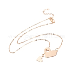 302 Stainless Steel Heart Puzzle Pendant Lariat Necklaces&nbsp;NJEW-I118-01KCG