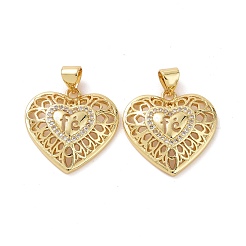 Brass Cubic Zirconia Pendants&nbsp;KK-G453-18G