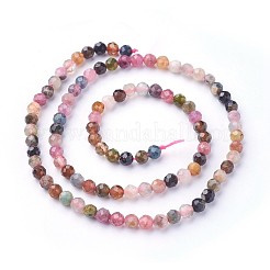 Natural Multicolor Tourmaline Beads Strands&nbsp;G-F619-20B-4mm