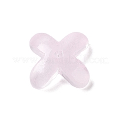透明ガラスビーズキャップ  キンモクセイ  パールピンク  9.5x9.5x3mm  穴：1.2mm&nbsp;GLAA-A011-12B
