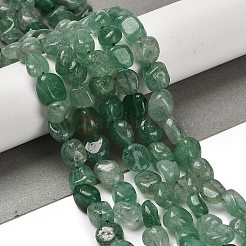 天然の緑のイチゴクォーツビーズ連売り  ナゲット  タンブルストーン  7~13x4.5~10x4.5~10mm  穴：1.2mm  約44~46個/連  15.08~16.14インチ（38.3~41cm）&nbsp;G-P497-01E-23