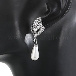 Alloy Rhinestone & Plastic Pearl Pendant Necklaces & Stud Dangle Earrings Sets&nbsp;FS-WGE3E8B-01