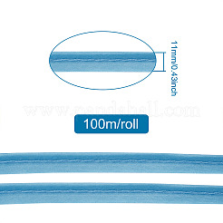 ポリエステル繊維リボン  ライトスカイブルー  3/8インチ（11mm）  100 m /ロール&nbsp;OCOR-TAC0009-08O