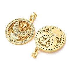 Brass Micro Pave Clear Cubic Zirconia Pendants&nbsp;KK-A304-06G