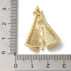Rack Plating Brass Micro Pave Clear Cubic Zirconia Pendants&nbsp;KK-U019-23G