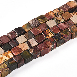 Natural Polychrome Jasper/Picasso Stone/Picasso Jasper Beads Strands&nbsp;G-T140-45A