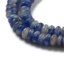 天然ブルースポットジャスパービーズ連売り  ロンデル  4~4.5x2~2.5mm  穴：1mm  約157~162個/連  15.16~15.55''（38.5~39.5センチメートル）&nbsp;G-K343-C18-01