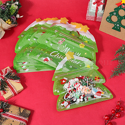 クリスマスツリーとペットのクッキー収納用再封可能袋 25個  チョコレート用  キャンディ  クッキー  ライムグリーン  21x18.5x0.15cm&nbsp;ABAG-SP0001-52