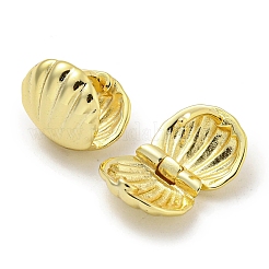 Shell Shape Brass Hoop Earrings&nbsp;EJEW-L211-011H-G