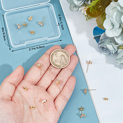 10Pcs Brass Stud Earring Findings&nbsp;KK-BBC0012-97