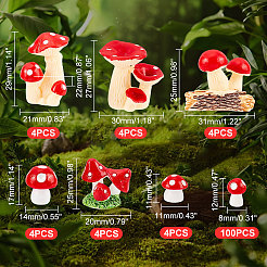 AHADEMAKER 124Pcs 7 Style Mini Resin Figurines&nbsp;DJEW-GA0001-33