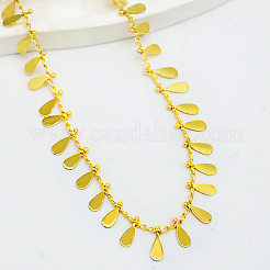 Adjustable Brass Teardrop Tassel Pendant Anklets for Beach&nbsp;MT3277