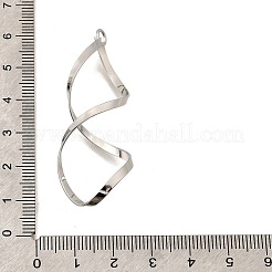 合金ビッグサイズペンダントトップ  ゴールドカラー  ツイスト  プラチナ  57x19x16mm  穴：3.5mm&nbsp;FIND-U032-03P