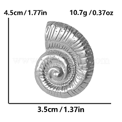 304ステンレスペンダント  コンクチャーム  ステンレス鋼色  45x35mm&nbsp;PW-WG61FA1-01