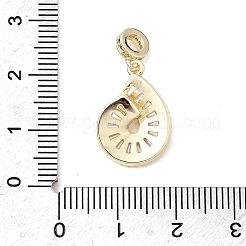 Brass Pave Clear Cubic Zirconia European Dangle Charms&nbsp;KK-H529-21G