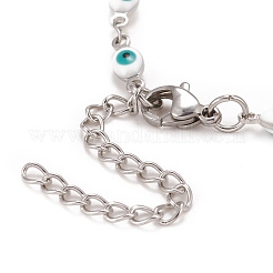 Enamel Horse Eye Link Chains Bracelet&nbsp;BJEW-P271-05P-03