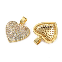 Brass Micro Pave Clear Cubic Zirconia Pendants&nbsp;KK-D221-03G