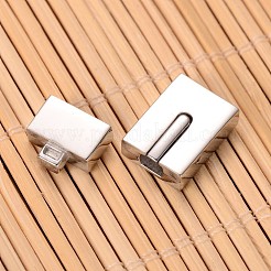 変色しにくい、滑らかでマットな304ステンレススチールの長方形マグネット留め具  ステンレス鋼色  23x12x6mm  穴：3x10.5mm&nbsp;STAS-I045-04