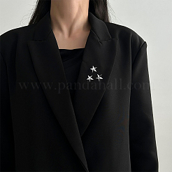 真鍮製の星型ブローチ10個  バックパック服用  プラチナ  15x15.5mm&nbsp;JEWB-BBC0001-06P