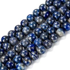天然石ラピスラズリラウンドビーズ連売り  8mm  穴：1mm  約45~47個/連  15インチ&nbsp;G-E262-01-8mm