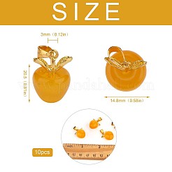 10 個リンゴアクセサリーチャームペンダントクリスタルクォーツヒーリング天然石ペンダントオパールジュエリーネックレスイヤリング製作工芸品  オレンジ  20.5x14.8mm  穴：3mm&nbsp;JX526B