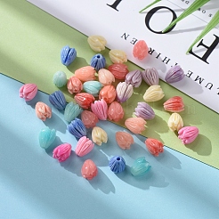40個8色シェルパウダーレジンビーズ  イヤリング＆ボビーピンアクセサリーのDIY  花  ミックスカラー  9x6mm&nbsp;RESI-CJ0001-144