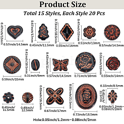 300Pcs 15 Styles Opaque Acrylic Beads&nbsp;OACR-PA0001-46