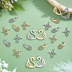 24Pcs 6 Style 201 Stainless Steel Charms&nbsp;STAS-DC0008-61
