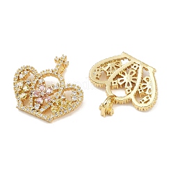 Brass Micro Pave Cubic Zirconia Pendants&nbsp;KK-S526-09G-A