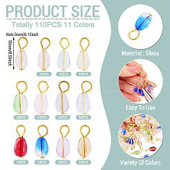 110Pcs 11 Colors Glass Pendants&nbsp;PALLOY-TAC0298