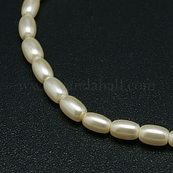 環境に優しいガラスパールバレルビーズ連売り  小麦  9x6mm  穴：1mm  約45個/連  16.3インチ&nbsp;X-HY-O001-A-03