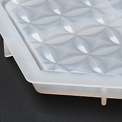 DIY シリコーン コースター金型  レジン型  UVレジン用  エポキシ樹脂ジュエリー作り  丸い模様  六角  155x135x13.5mm  内径：116x134.5mm&nbsp;LS-DIY-G079-15A