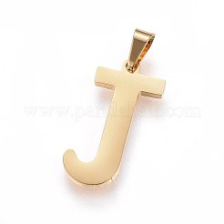 304ステンレススチールペンダントとスタッドピアスジュエリーセット  アルファベット  文字.j  20~23x13~19x1.5mm  穴：6x3mm  6~10x6~9x1mm  ピン：0.8mm&nbsp;SJEW-P099-10G