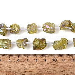 Dyed Electroplate Raw Rough Natural Amethyst Beads Strands&nbsp;G-Q610-05G
