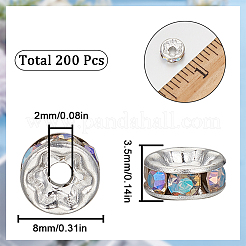 200Pcs Brass Rhinestone Spacer Beads&nbsp;FIND-SC0007-06