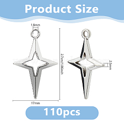 チベット風アロイペンダント110個  スターのチャーム  ニッケルフリー  アンティークシルバー  27x17x2.5mm  穴：1.8mm&nbsp;TIBE-DC0001-23