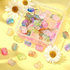 70Pcs 7 Colors Two Tone Glass Beads&nbsp;GLAA-CJ0001-78