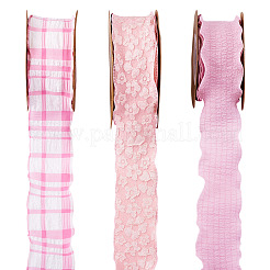 3 Rolls 3 Styles Wrinkle Polyester Ribbon&nbsp;OCOR-TA0002-99B