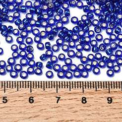 トーホー 8/0ラウンドビーズ  日本製シードビーズ  （2206c）シルバーの裏地付きスターリーナイトブルー  3mm  穴：1mm  約10000個/ポンド&nbsp;SEED-TR08-2206C