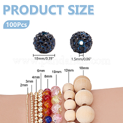 100Pcs Pave Disco Ball Beads&nbsp;RB-PH0001-28