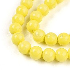 Baking Paint Opaque Glass Beads Strands&nbsp;GLAA-T032-P8mm-16