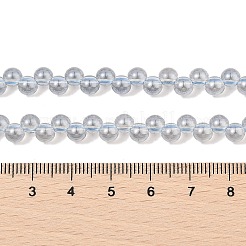 電気メッキガラスビーズセット  パール光沢メッキ  電球  ライトスチールブルー  5mm  穴：1mm  約98個/連  15.35''（39センチメートル）&nbsp;GLAA-Q105-01G