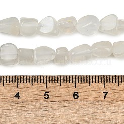 ナチュラル ホワイト ムーンストーン ナゲット ビーズ 連売り  タンブルストーン  5~10x6~7x3~7mm  穴：1mm  約14.9インチ〜15.7インチ&nbsp;G-J335-45