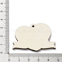 母の日の木製ペンダント  ハート  31.5x44.5x2.5mm  穴：2mm&nbsp;WOOD-I012-01A