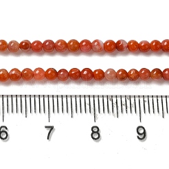 天然南赤瑪瑙ビーズ連売り  ラウンド  3~3.5mm  穴：0.6~0.7mm  約120~150個/連  15.16~15.55''（38.5~39.5センチメートル）&nbsp;G-B090-A04-03